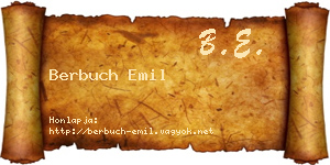 Berbuch Emil névjegykártya